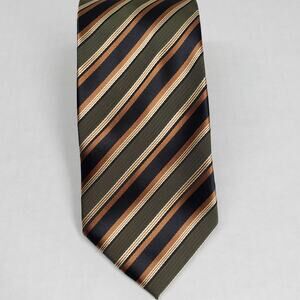 Vintage Alexander Julian Colours Mens Tie Striped 3"x 61.5" Black Green Business